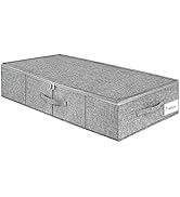 punemi Under Bed Storage, Underbed Storage Container Bags With Lid, Foldable Sturdy Clothes Stora...