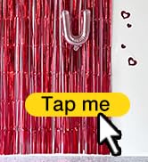Red Foil Fringe Curtain Party Decorations, Melsan 3.2 x 8 ft Metallic Tinsel Curtains Streamer Ba...