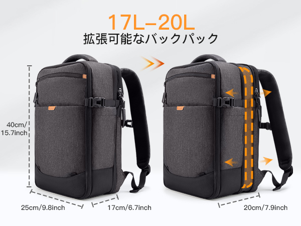 Amazon.co.jp: Inateck 17-20L 機内持ち込み可能 トラベルバック