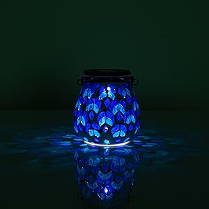 Amazon.com: Afirst Mosaic Solar Lanterns - Glass Hanging