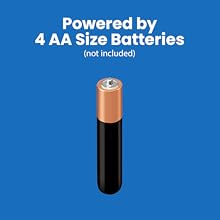 Powered by 4 AA Size Batteries (not included)