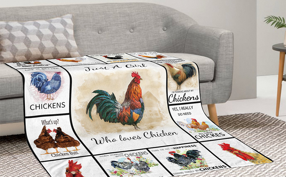 Just A Girl Who Loves Chickens Throw Blanket Soft Farm