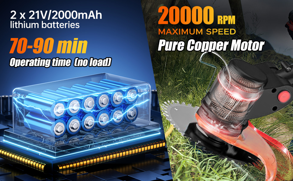 Electric Weed Wacker Weed Cordless Eater Battery Powered