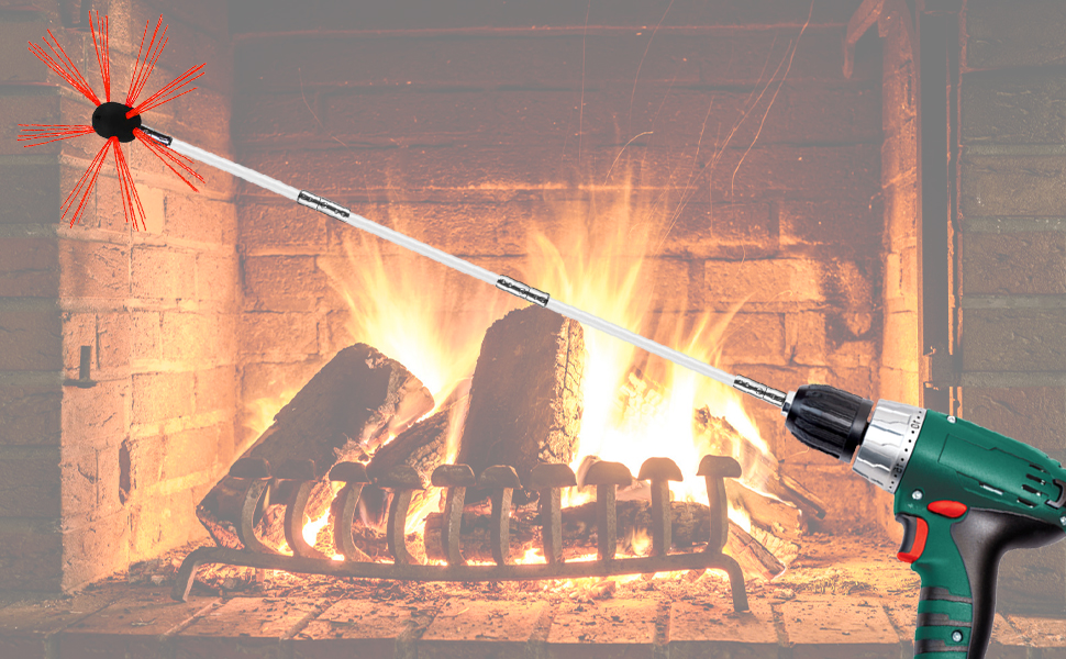 PEXZEY 33 Feet Chimney Sweep Kit, Chimney Cleaner, Chimney