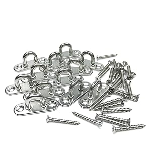 Stainless Steel 1.8 inches Pad Eye Plate U Hooks with screws