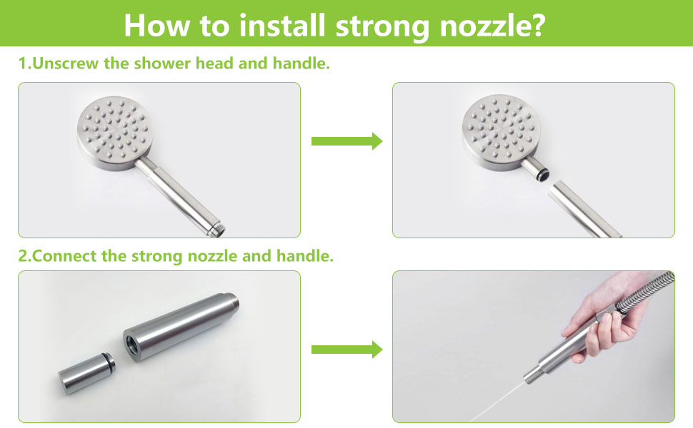 Shower Head 304 Stainless Steel Shower Heads,Detachable Handheld