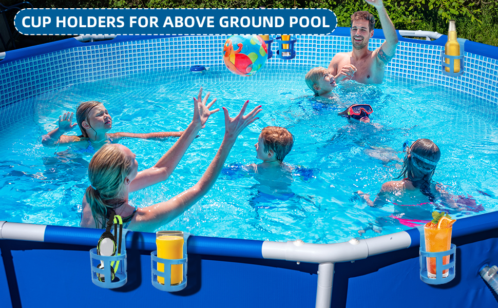 Bazyrock 6 Pcs Poolside Cup Holder for above Ground Pools