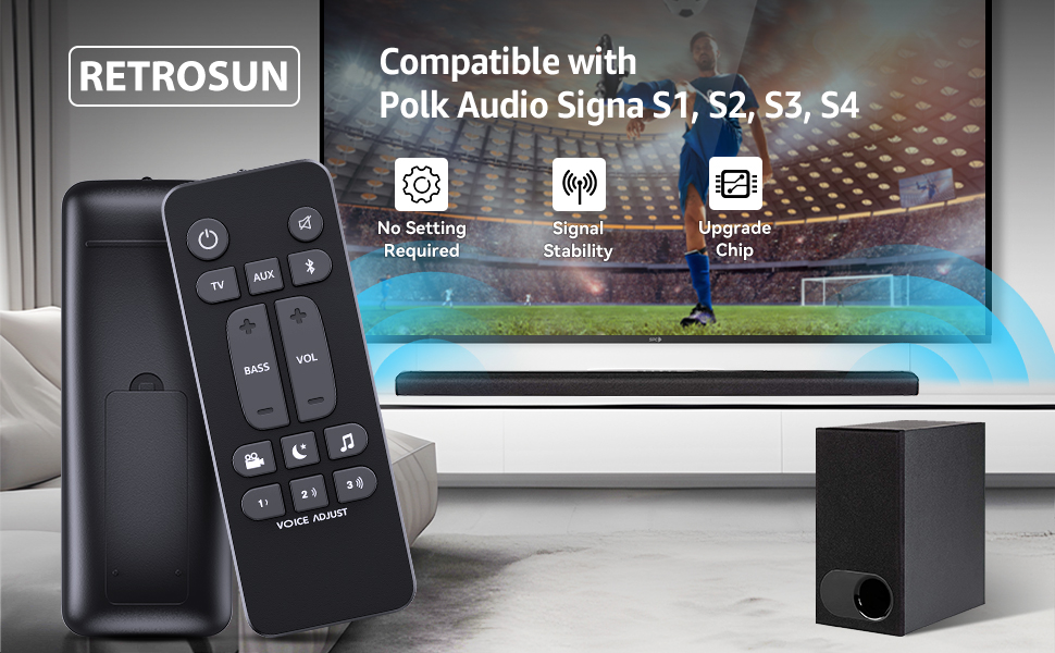 Universal Soundbar Remote Control for Polk Audio Sound Bar