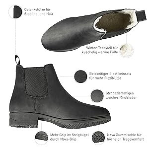 Schlupf-Schuhe, Reit-Stiefelette, Reitstiefel, Boots, Paddock, Passform, Komfort, Leder, Europa