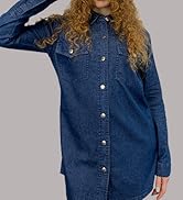 Shackets for Women 2025 - Long Sleeve Oversized Jean Jacket for Women - Casual Boyfriend Denim Bu...