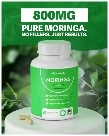 rosabella moringa capsules morning antioxidant superfood energy skin health amino acid powder