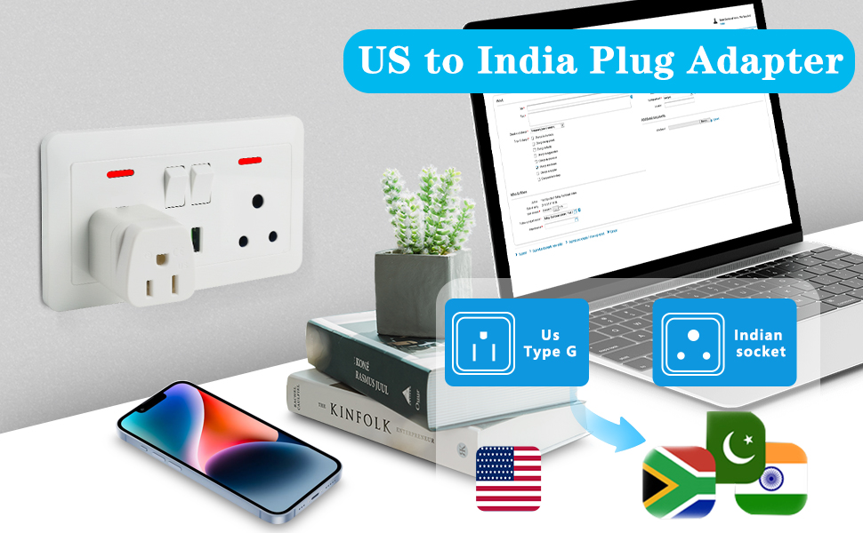 US to India Plug Adapter,Type D Plug Adapter India Power