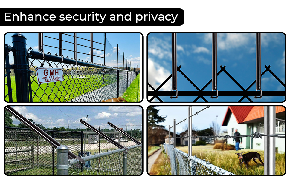 Ganggend 9 Pack Chain Link Fence Post Extender 25" Fence Extension Height 15/8