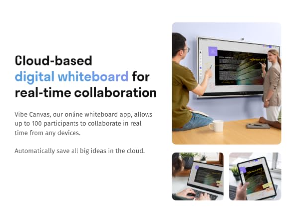 Vibe board is a cloud-based digital whiteboard for real-time collaboration