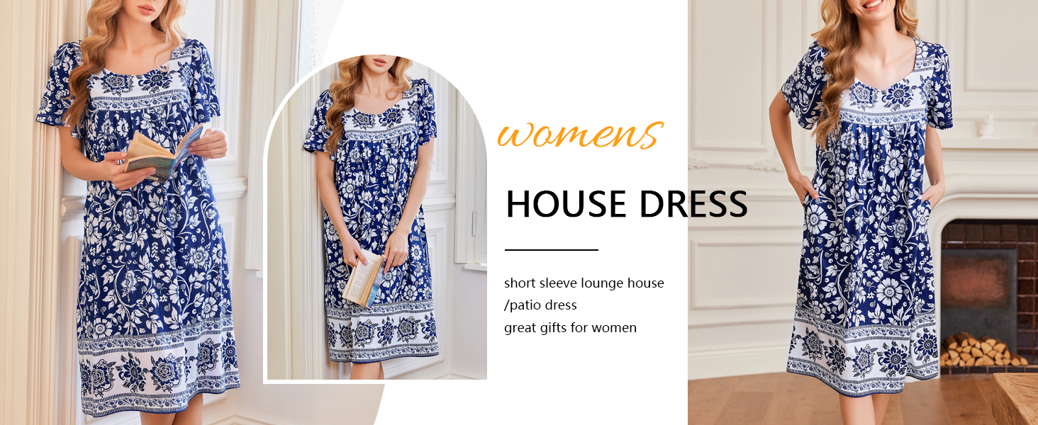 Women&#39;s House Dress With Varietis Of Colors And Patterns