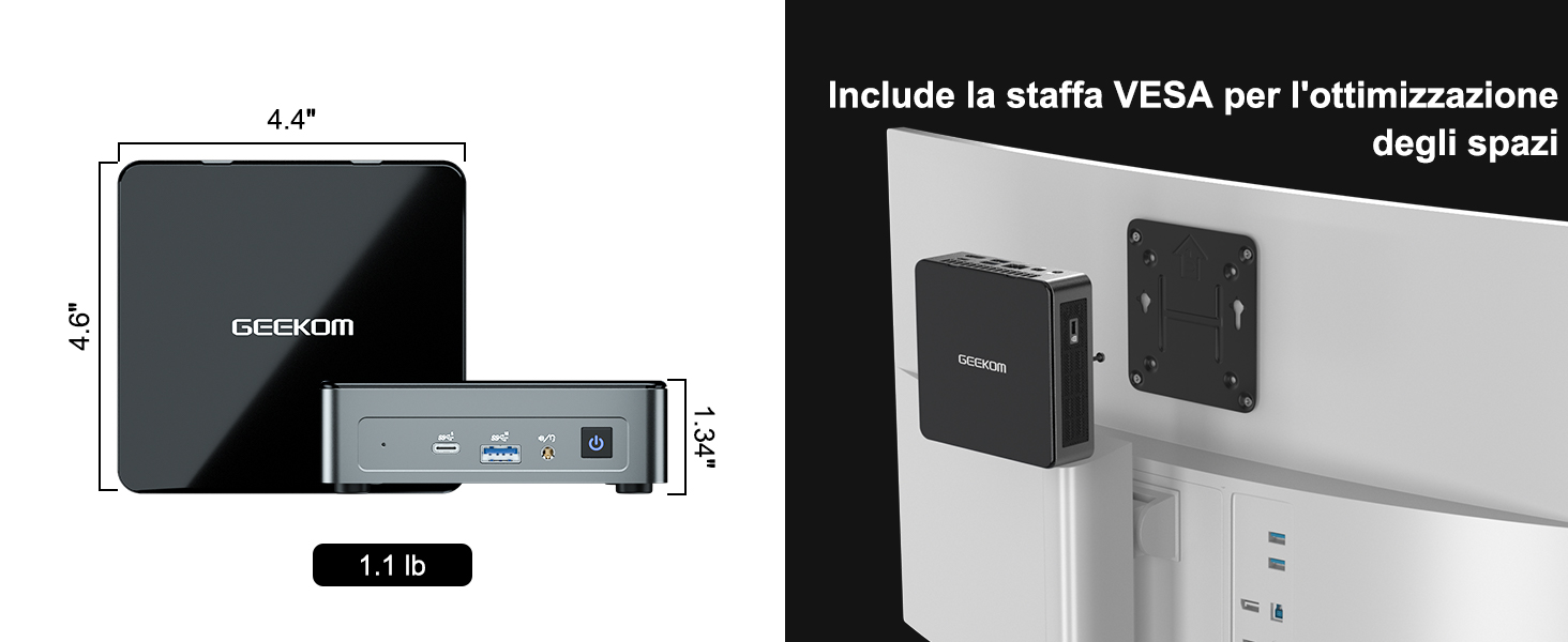 GEEKOM Mini PC, MiniAir11 Desktop PC Mini Computer with Intel N5095