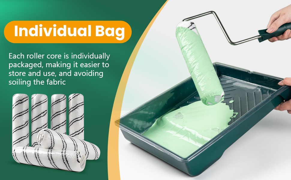 CoatPro TwoolsPaint Roller, Microfiber Paint Roller Covers 9 Inch (3/8