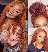 orange ginger lace part wig