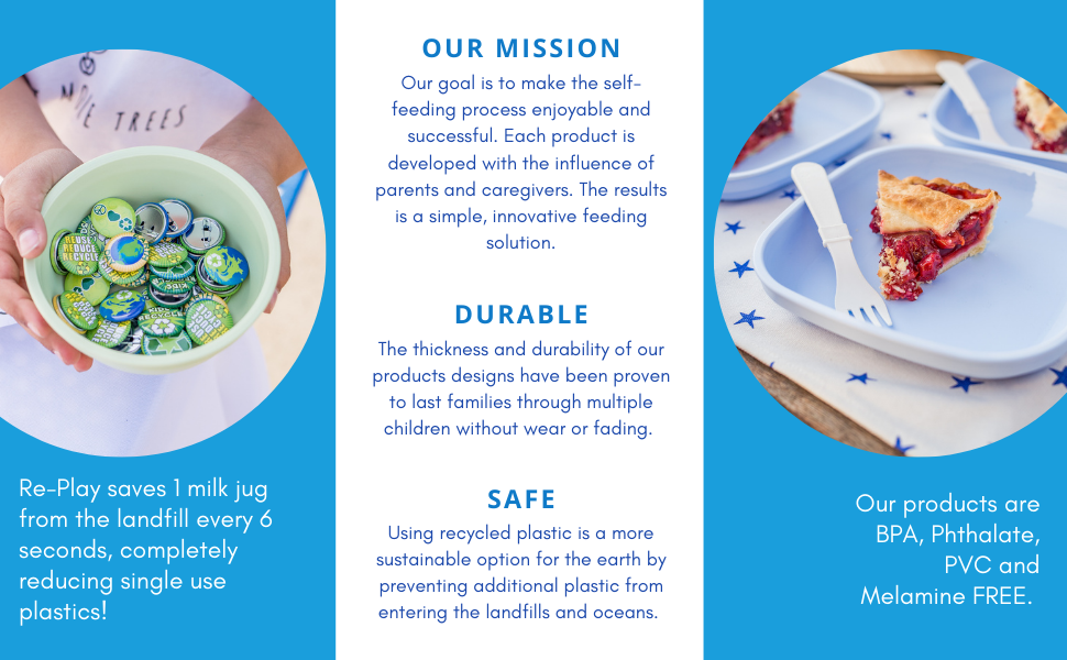 leaf ice blue kids recycled plastic tableware 