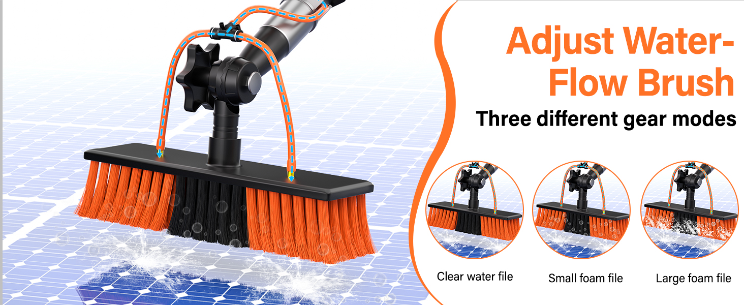 20FT Water Fed Solar Panel Cleaner Brush and Pole
