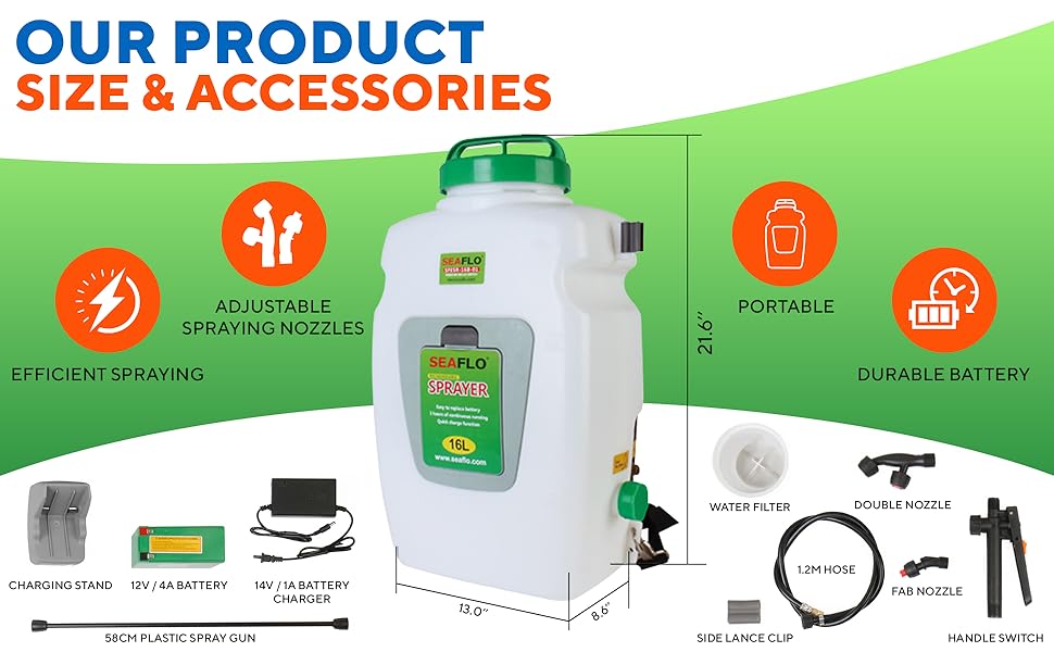 SEAFLO Battery Powered Backpack Sprayer