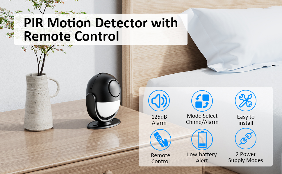 Motion Sensor Alarm, Wireless Infrared Portable Motion