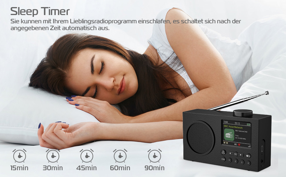 Mycket Tragbares DAB Radio, DAB Plus Digitalradio, UKW Radio, kleines ...