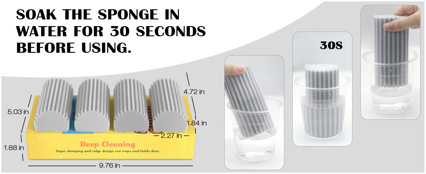 Cleaning Duster Sponge Damp Tool 4 Pack Shadowgallery