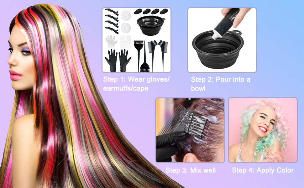 for DIY, salon, hairdressing, at-home dyeing, foiling, highlights