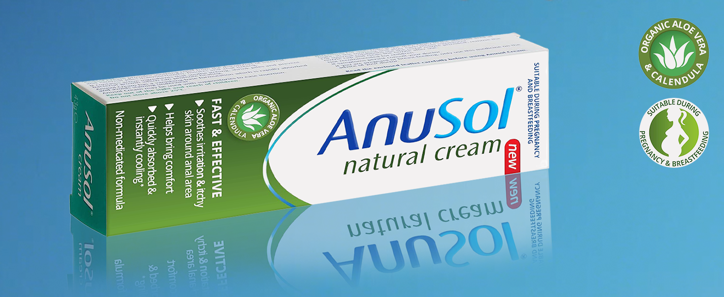 30g Anusol Natural Cream with Natural Ingredients Relieves Anal