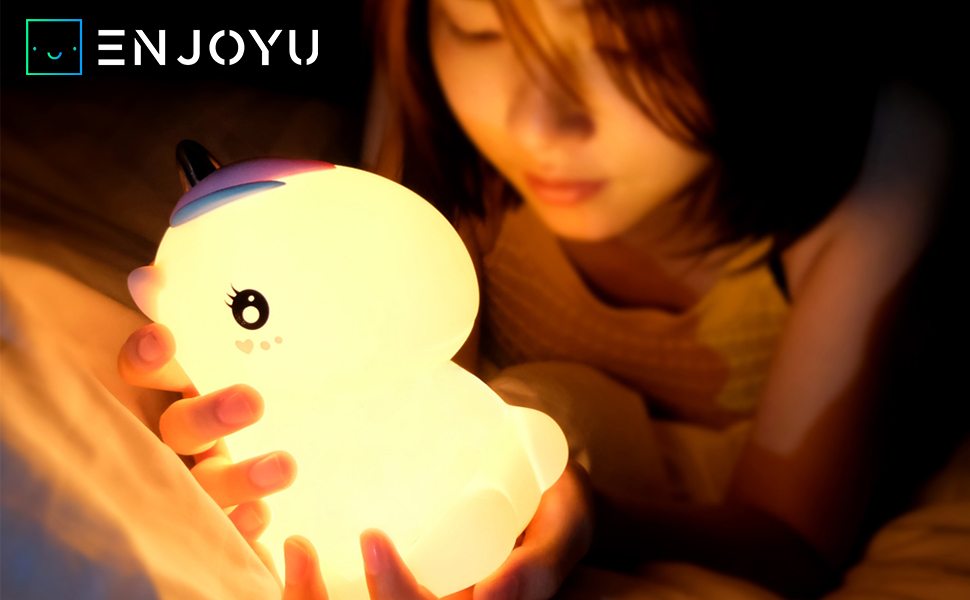 Unicorn Night Light Color LED for Kids, Silicone Baby Bedside Night