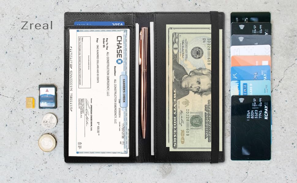 Zreal Checkbook Cover for Men & Women, Premium Vegan