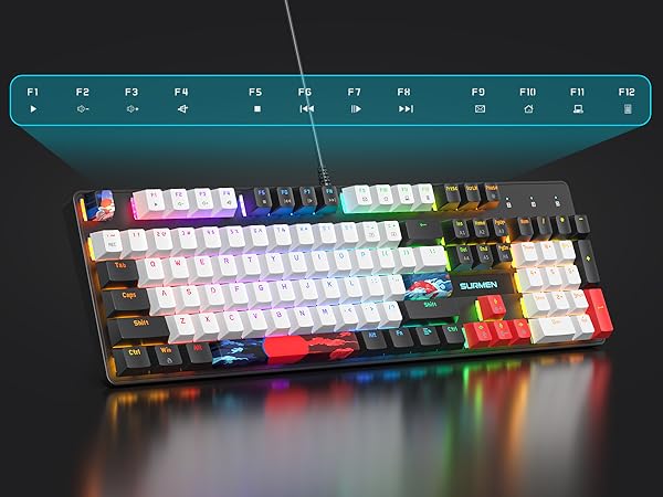 Amazon.com: Owpkeenthy 104 Keys Full Size Mechanical Gaming