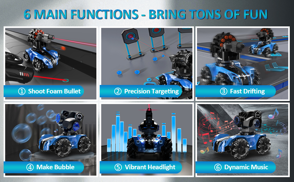 RC tank toy car that shoot and follow light spot