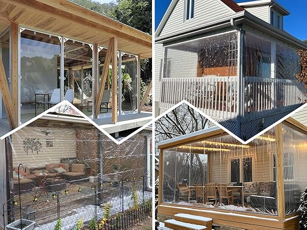 ZGLCQSGY Clear Tarps with Grommets, 6x6.5ft Clear Tarps