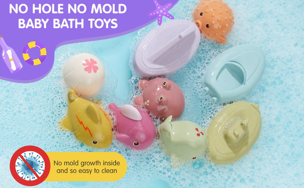 Mold Free Infant Bath Toys for Toddlers/ Infants/ Babies
