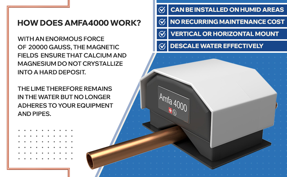Amfa4000® Salt Free Water Softener System for Whole House
