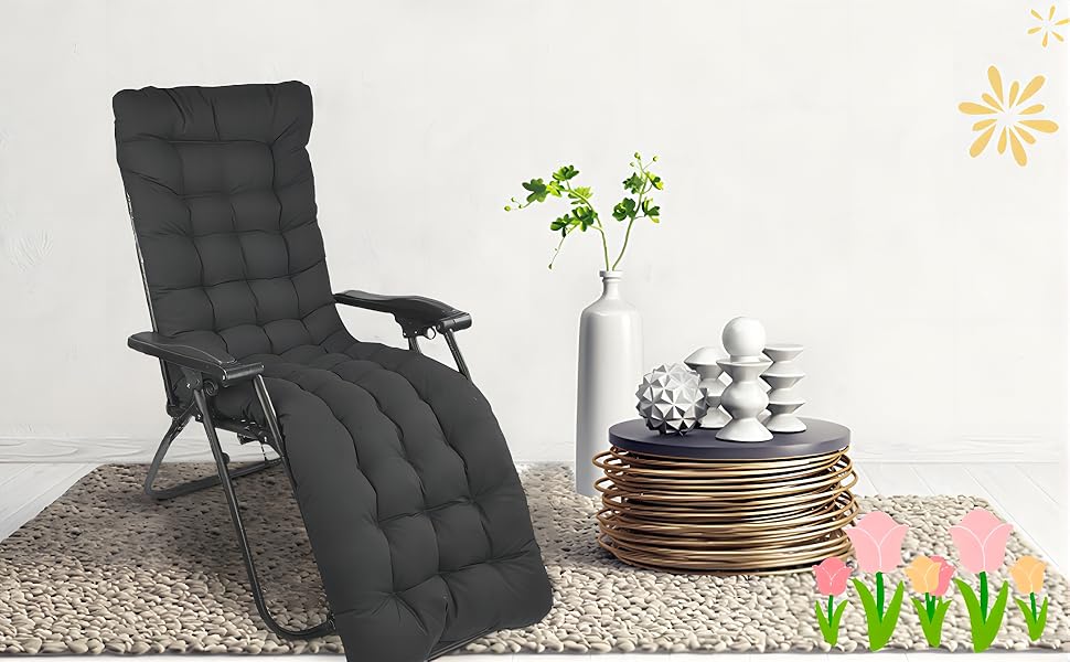 WildFun Sun Lounger Cushions Only, 170 * 53cm Garden Sunlounger