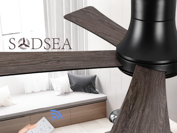 52 Inch Ceiling Fan with Light, Flush Mount Ceiling Fan with