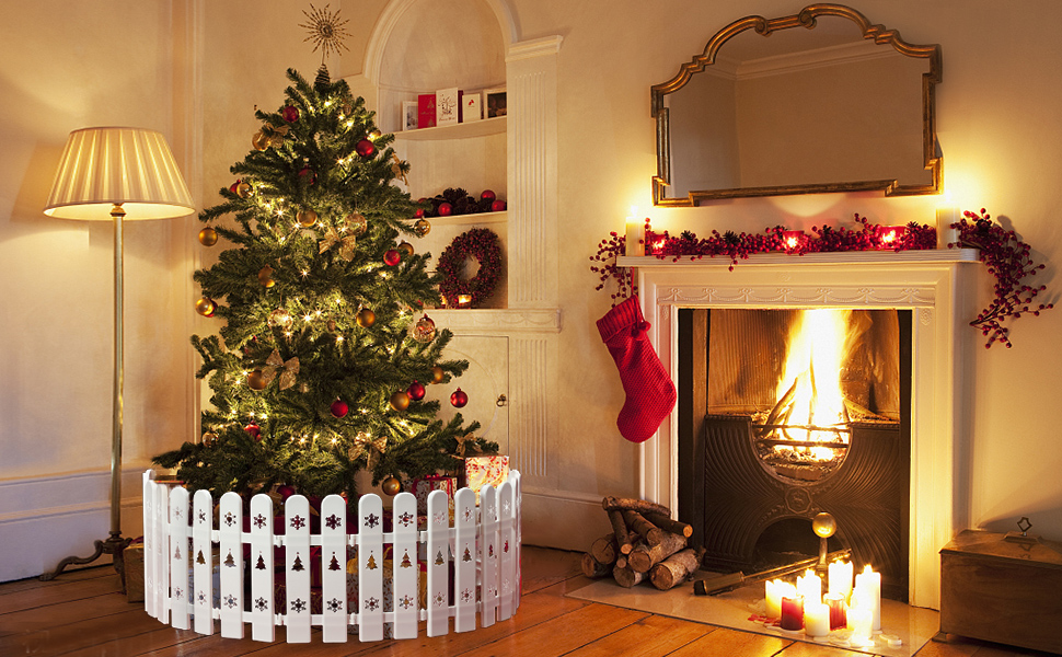 Christmas Tree Fence, 24 pcs Christmas Tree Gate Picket