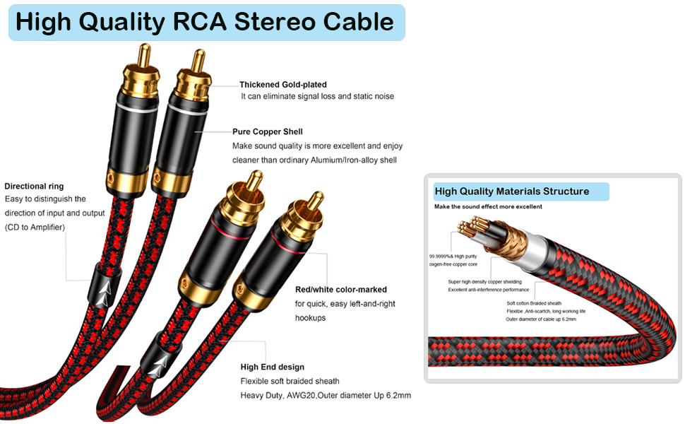 high quality rca audio cable