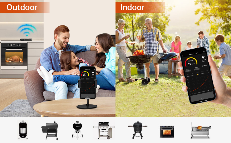 ARMEATOR Wireless Meat Thermometer, 70M Range Bluetooth Meat