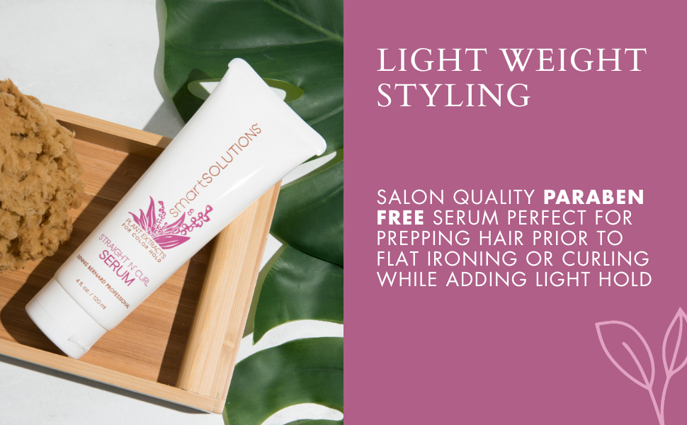 smooth & straighten hair, straight and curl serum 