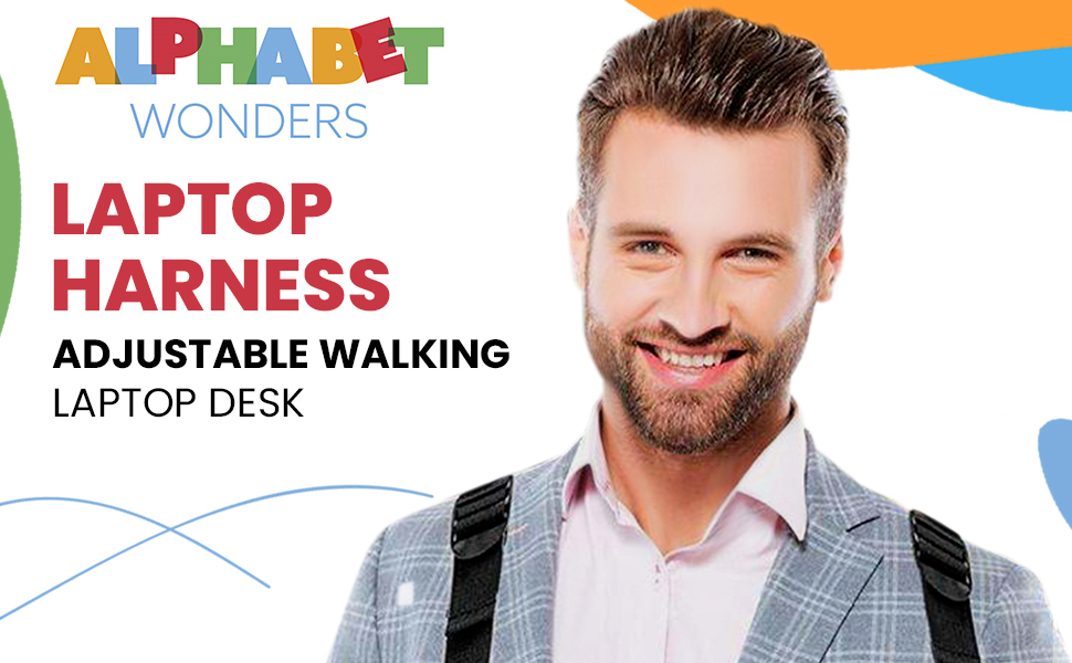 ALPHABET WONDERS Laptop Harness Walking Desk Wearable Desk for Laptop
