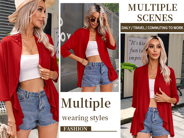 トップス W FACE COLOR MIX HOLE SLEEVE CARDIGAN COZYEASE Women's Color Block Crop Cardigan Top Bishop Long