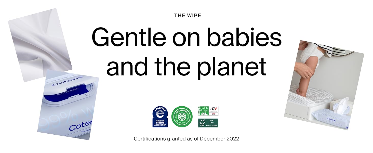 Coterie Baby Wipes, 16 Packs - 896 Count, Plant Based Unscented Wipes, 99% Purified Water