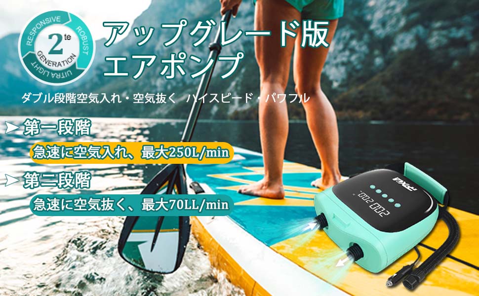 DAMA エクストラワイド インフレータブル サップ ボード　電動ポンプ付き Amazon | DAMA (ダマ) 空気注入式 SUP 35 ワイドスタンドアップ