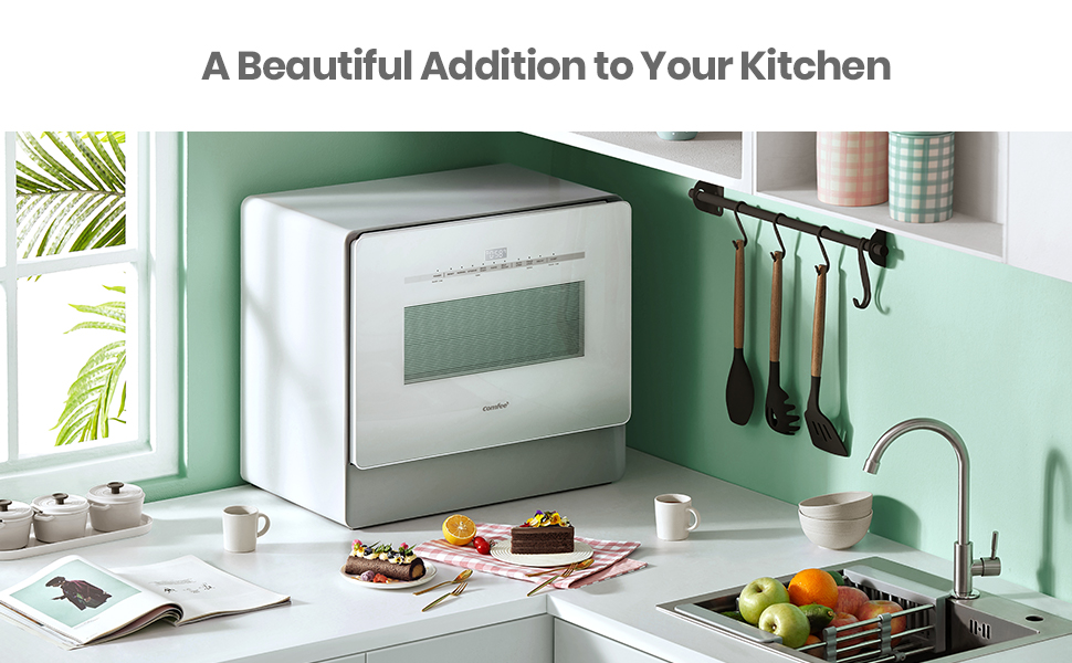 COMFEE' Table Top Dishwasher KWHTDW501CUK Slimline Countertop