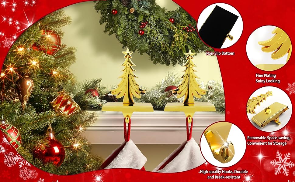 JUSTOTRY Christmas Decorations Stocking Holder for Mantel