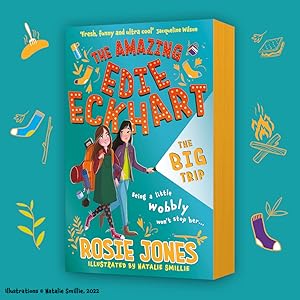 Copy of The Amazing Edie Eckhart: The Big Trip by Rosie Jones, on a green background